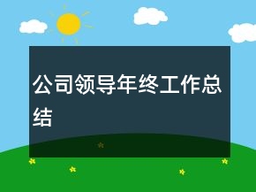 公司領(lǐng)導(dǎo)年終工作總結(jié)