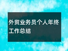 外貿(mào)業(yè)務(wù)員個人年終工作總結(jié)