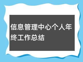 信息管理中心個人年終工作總結(jié)