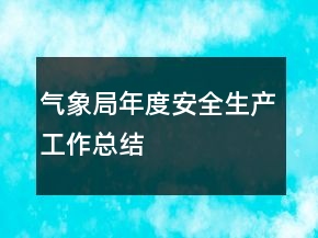 氣象局年度安全生產(chǎn)工作總結(jié)