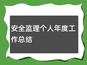 安全監(jiān)理個人年度工作總結(jié)