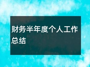 財(cái)務(wù)半年度個(gè)人工作總結(jié)