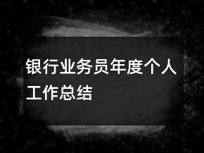 銀行業(yè)務員年度個人工作總結
