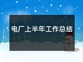 電廠上半年工作總結(jié)