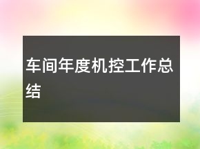 車(chē)間年度機(jī)控工作總結(jié)