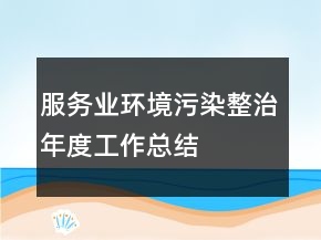 服務業(yè)環(huán)境污染整治年度工作總結(jié)