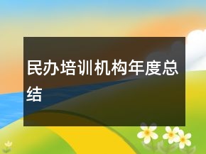 民辦培訓(xùn)機構(gòu)年度總結(jié)