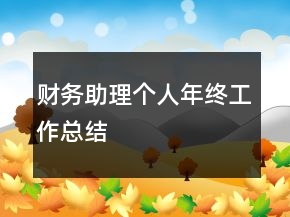 財(cái)務(wù)助理個(gè)人年終工作總結(jié)