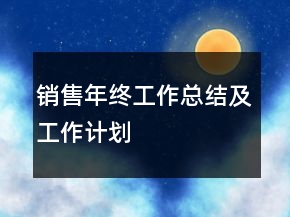 銷(xiāo)售年終工作總結(jié)及工作計(jì)劃