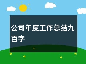 公司年度工作總結(jié)九百字