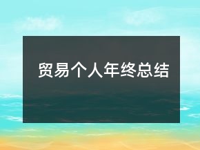貿(mào)易個(gè)人年終總結(jié)