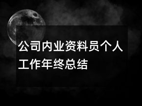 公司內(nèi)業(yè)資料員個人工作年終總結