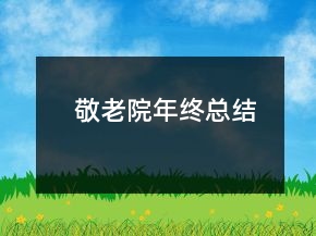 敬老院年終總結(jié)