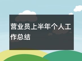 營業(yè)員上半年個(gè)人工作總結(jié)