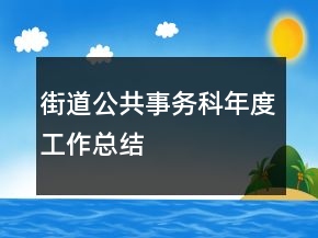 街道公共事務(wù)科年度工作總結(jié)