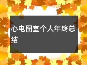 心電圖室個人年終總結(jié)