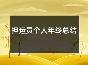 押運(yùn)員個人年終總結(jié)