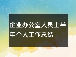 企業(yè)辦公室人員上半年個(gè)人工作總結(jié)