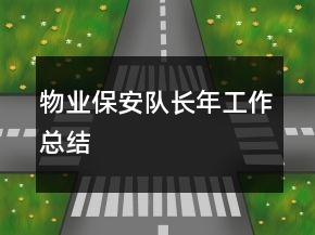 物業(yè)保安隊(duì)長年工作總結(jié)
