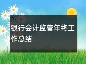 銀行會(huì)計(jì)監(jiān)管年終工作總結(jié)