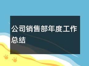 公司銷售部年度工作總結(jié)