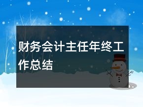 財務(wù)會計主任年終工作總結(jié)