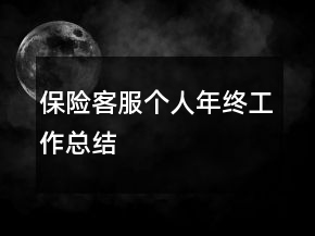 保險客服個人年終工作總結(jié)