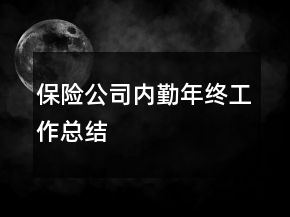 保險(xiǎn)公司內(nèi)勤年終工作總結(jié)