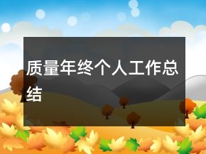 質(zhì)量年終個人工作總結(jié)
