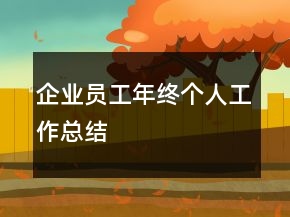 企業(yè)員工年終個人工作總結(jié)