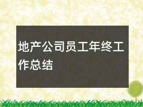 地產(chǎn)公司員工年終工作總結(jié)
