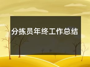 分揀員年終工作總結(jié)