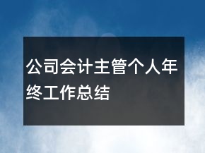 公司會計主管個人年終工作總結(jié)