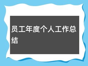 員工年度個(gè)人工作總結(jié)