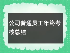 公司普通員工年終考核總結(jié)