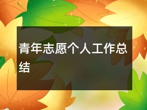青年志愿?jìng)€(gè)人工作總結(jié)