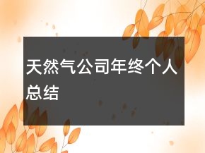 天然氣公司年終個人總結