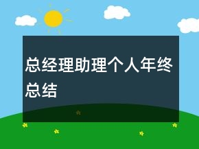 總經(jīng)理助理個人年終總結(jié)