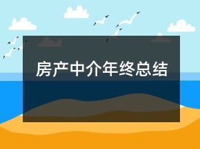 房產(chǎn)中介年終總結(jié)