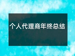 個人代理商年終總結(jié)