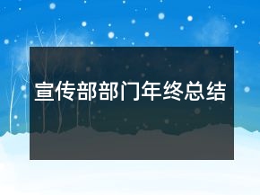 宣傳部部門(mén)年終總結(jié)