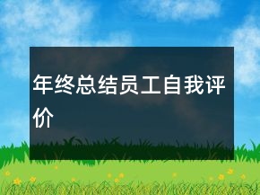 年終總結(jié)員工自我評價(jià)
