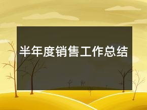 半年度銷售工作總結(jié)
