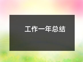 工作一年總結(jié)