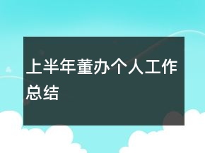 上半年董辦個人工作總結(jié)