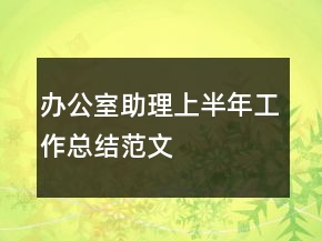 辦公室助理上半年工作總結(jié)范文
