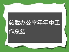 總裁辦公室年年中工作總結(jié)