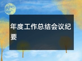 年度工作總結(jié)會(huì)議紀(jì)要