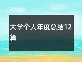大學(xué)個人年度總結(jié)12篇