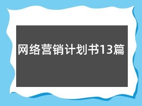 網(wǎng)絡(luò)營(yíng)銷計(jì)劃書(shū)13篇